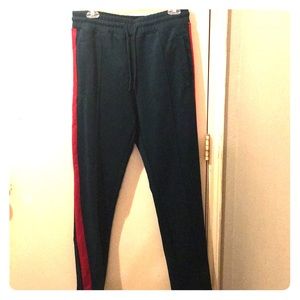 Men’s Divided/H&M red and green jogger type pants